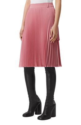 burberry Pleated Wool Skirt in Rosy Pink