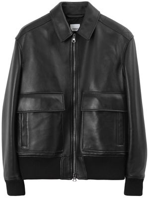 Burberry polished-finish zip-fastening jacket - Black