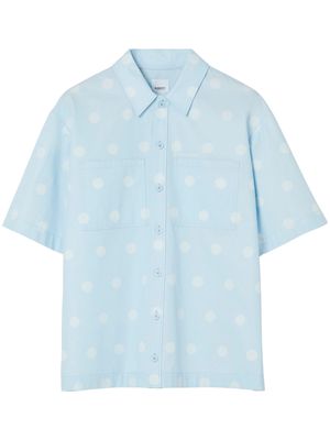 Burberry polka-dot-print cotton shirt - Blue