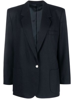 Burberry Pre-Owned 1980s single-breasted wool blazer - Blue