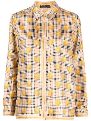Burberry Pre-Owned 1990-2000 Check Monogram Coins-print shirt - Brown