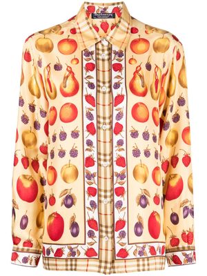 Burberry Pre-Owned 1990-2000 fruit-print silk shirt - Brown