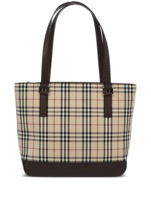 Burberry Pre-Owned 1990-2000s check-pattern tote bag - Brown