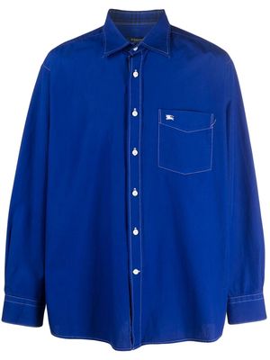 Burberry Pre-Owned 2000s contrast trimming shirt - Blue