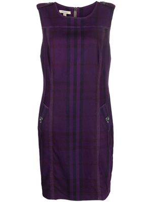 Burberry Pre-Owned 2010 plaid-check sleeveless dress - Purple