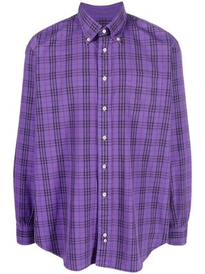 Burberry Pre-Owned 2010s pre-owned plaid button-down shirt - Purple