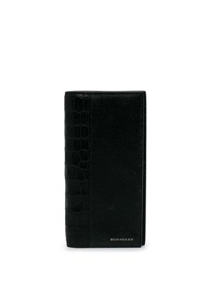 Burberry Pre-Owned crocodile-embossed leather bi-fold wallet - Black