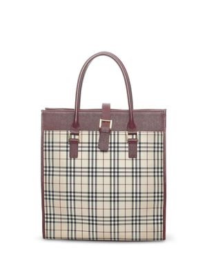 Burberry Pre-Owned House Check buckled strap handbag - Brown