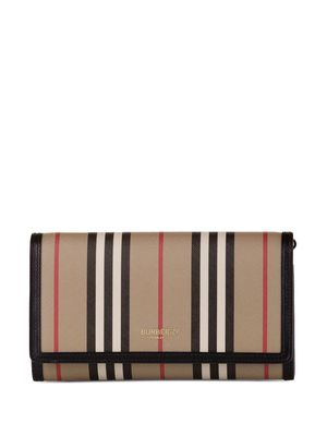 Burberry Pre-Owned Icon Stripe wallet on strap - Brown