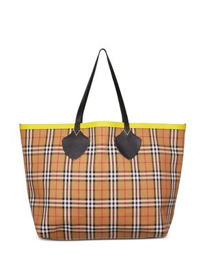 Burberry Pre-Owned Neutral Check tote bag - Black