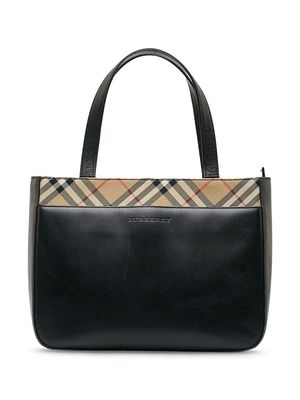 Burberry Pre-Owned Nova Check-trim leather handbag - Black