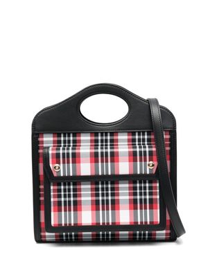 Burberry Pre-Owned plaid front flap two-way bag - Black