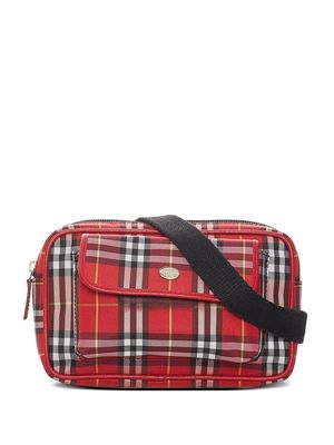 Burberry Pre-Owned plaid zipped belt bag - RED
