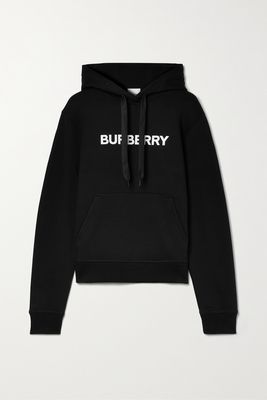 Burberry - Printed Cotton-jersey Hoodie - Black