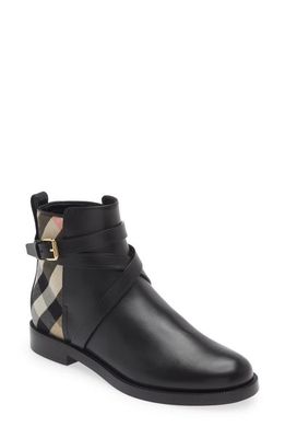 burberry Pryle House Check Bootie in Black-Archive Beige