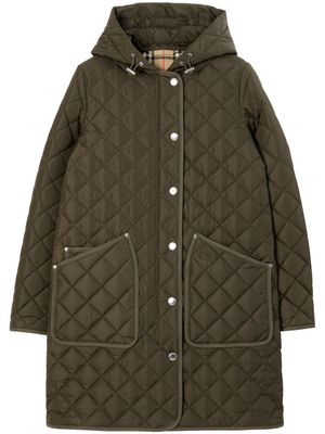 Burberry quilted hooded coat - Green