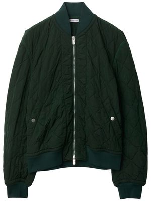 Burberry quilted zip-up bomber jacket - Green