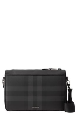 burberry Rambler Check Coated Canvas Crossbody Bag in Charcoal