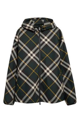 burberry Relaxed Fit Check Hooded EKD Patch Jacket in Ivy Ip Check