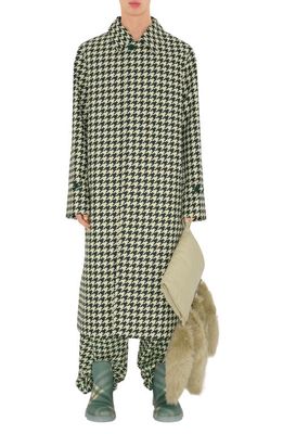 burberry Relaxed Fit Houndstooth Twill Car Coat in Ivy Ip Pattern