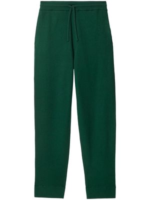 Burberry reverse-logo wool track pants - Green