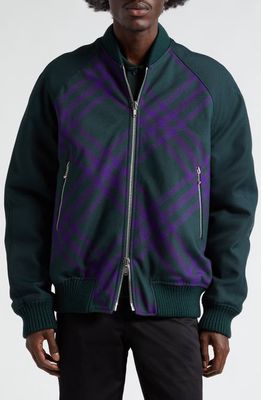 burberry Reversible Bomber Jacket in Deep Royal Ip Check