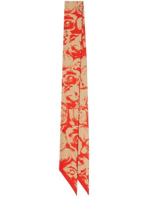 Burberry reversible print silk scarf - Orange