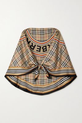 Burberry - Reversible Printed Silk-twill Scarf - Neutrals