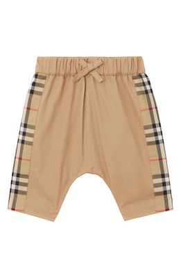 burberry Ronny Check Trim Cotton Twill Pants in Archive Beige