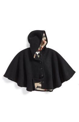 burberry Rosa Hooded Wool Cape in Black