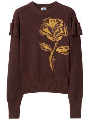Burberry rose intarsia-knit jumper - Brown