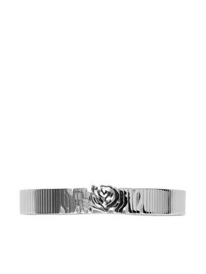 Burberry rose-motif engraved cuff - Silver