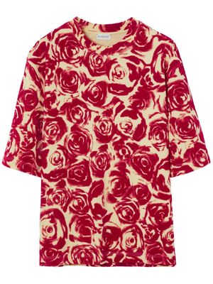 Burberry Rose-print crew-neck T-shirt - Red