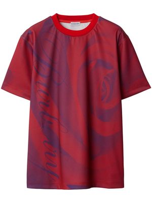 Burberry rose-print jersey T-shirt - Red