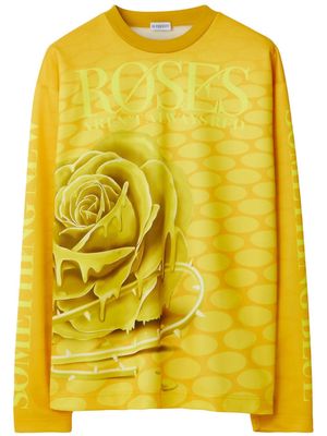 Burberry rose-print jersey T-shirt - Yellow