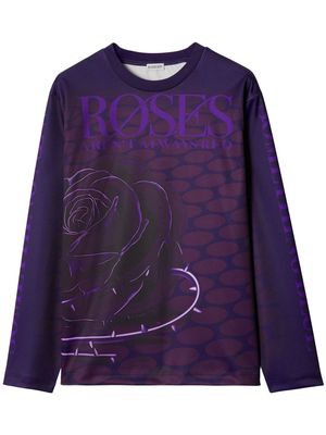 Burberry rose-print long-sleeve jumper - Purple