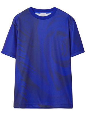 Burberry Rose-print stretch-jersey T-shirt - Blue