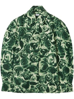 Burberry rose-print taffeta shirt - Green