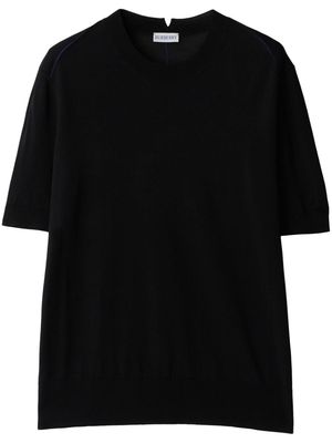 Burberry round-neck wool T-shirt - Black