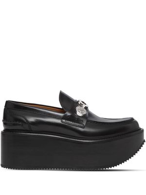 Burberry round-toe platform-sole loafers - Black
