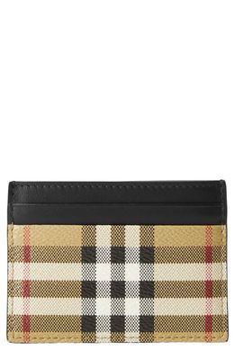 burberry Sandon Check Canvas & Leather Card Case in Archive Beige
