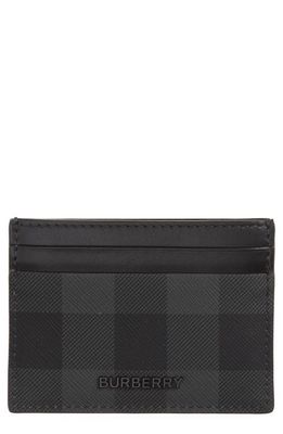 burberry Sandon Check Card Case in Charcoal