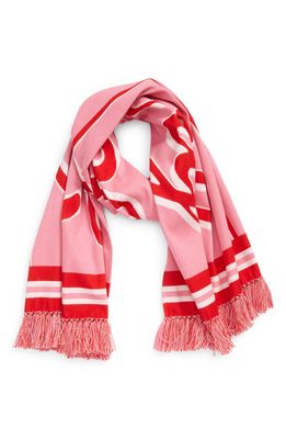 Burberry Script Football Cotton Logo Scarf in Bubblegum Pink