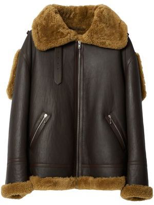 Burberry Shearling Aviator leather jacket - Brown