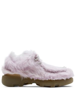 Burberry shearling creeper shoes - Pink