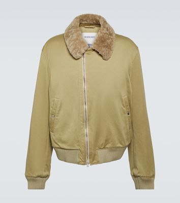 Burberry Shearling trimmed cotton jacket