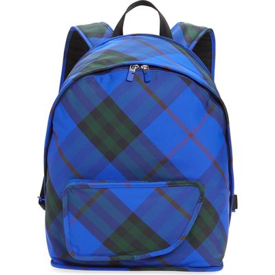 burberry Shield Check Nylon Backpack in Knight 