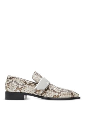 Burberry Shield python-print loafers - Neutrals