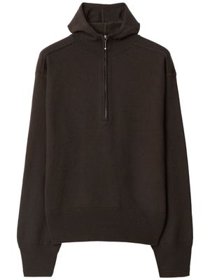 Burberry short-zip wool hoodie - Brown