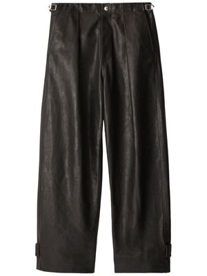 Burberry side-strap leather trousers - Black